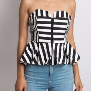 Oh Hey There Striped Peplum Top